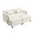 Zuri Chenille Fabric Upholstered 2-Seater Sectional Sofa with Ottomans-796484352