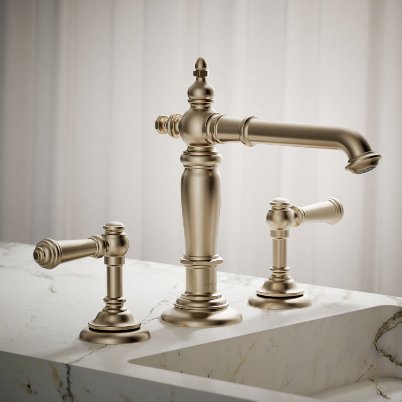 Artifacts® Widespread Bathroom Faucet with Drain Assembly, Vibrant Brushed Bronze