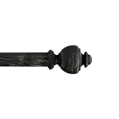 Tringle à rideau de 1 pouce - faîteaux et quincaillerie d'urne décorative moderne - pour la décoration intérieure dans la chambre à coucher, le salon et la cuisine, de 48 à 84 pouces par Charlton Home® (noir)