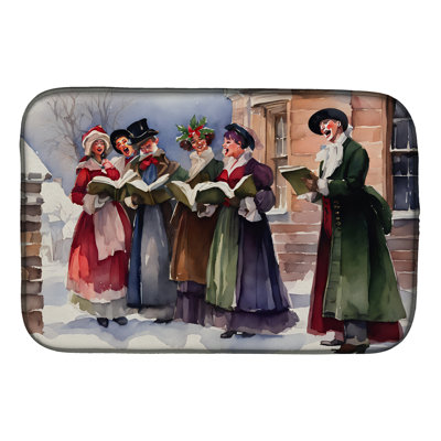 Christmas Carolers Dish Drying Mat