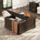 Table basse à plateau relevable 36 po avec rangement et prises de courant Farmhouse