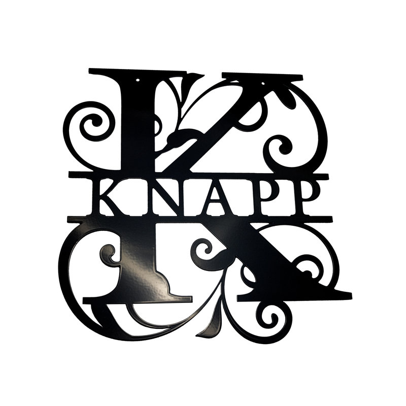Décoration murale argène, Noir, H 32 po x l 32 po x P 0,06 po, Lettre K