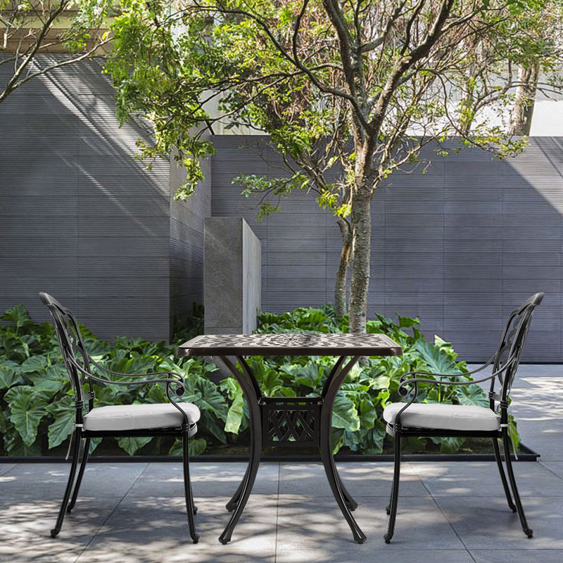 Rectangular Outdoor Dining Table With Umbrella Hole , 78cm cm W 78cm cm D