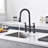 Sumerain Kitchen Sink Faucet, 2 Handle Deck Mount Bridge Pull-out Kitchen Faucet, SWF6119PQ-XX-88305264