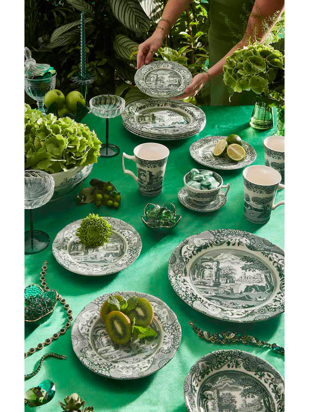 Heritage Green Italian 7.25" Salad Plates, Set of 4