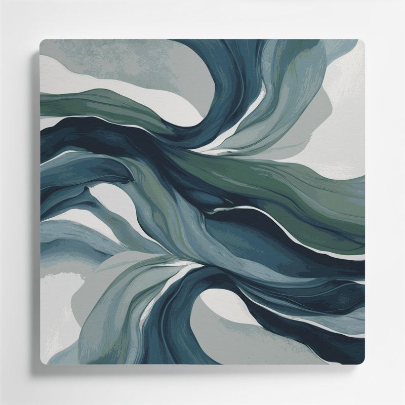 Paysage abstrait, art mural bleu en métal 31