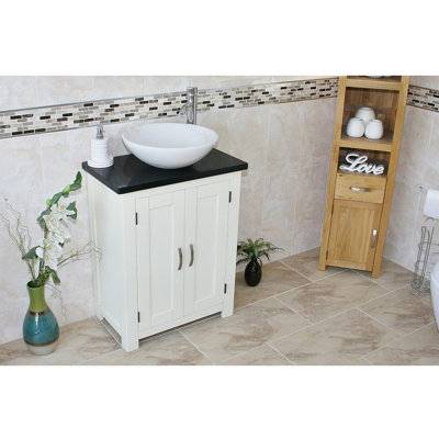 Roberge 650mm Single Bathroom Vanity with Vessel Stone Basin