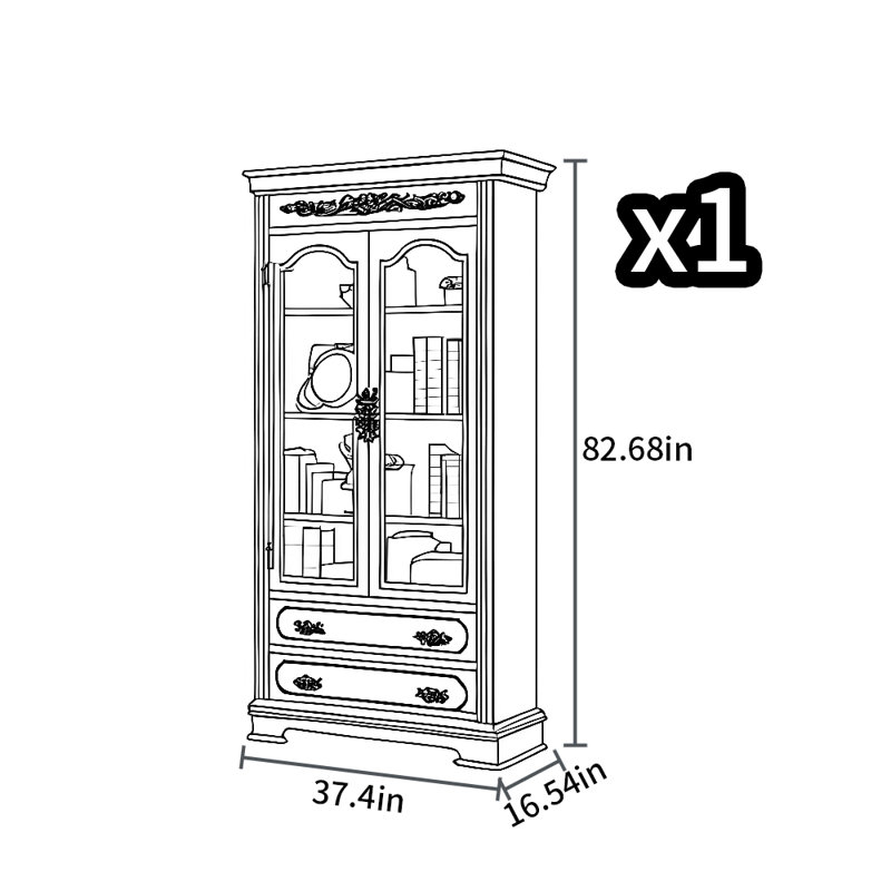 American style large capacity bookcase