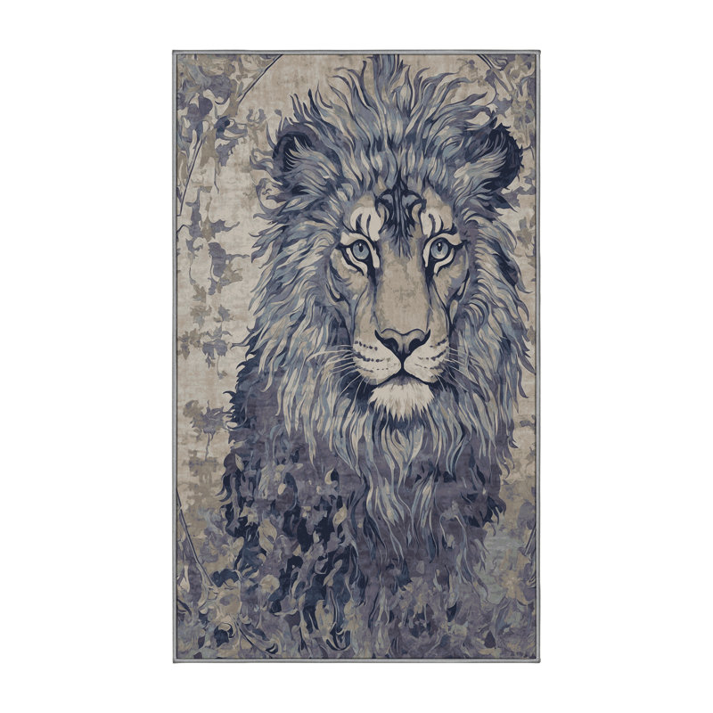 Tapis gris lavable à la machine, Rectangle 5 pi x 7 pi