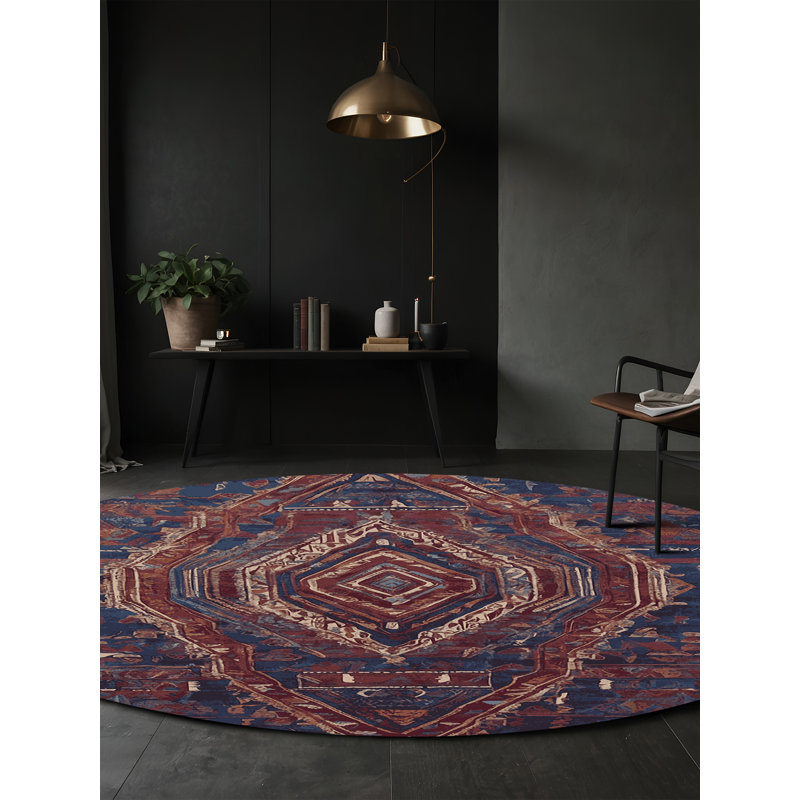 Tapis brun lavable à la machine, Rond 4 pi