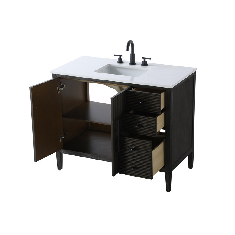 42 inch Single Bathroom Vanity, Chocolate Oak