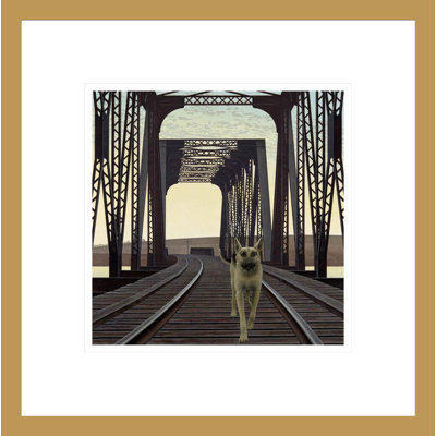 Dog and Bridge by Alex Colville -Framed Giclee Print