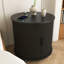 Ensemble de 2 tables de bout cylindriques de style Mid-Century moderne avec station de charge intégrée et porte coulissante, table de chevet ronde à 2 niveaux avec ports USB, table de chevet pour le salon et la chambre à coucher-740577936-740577943