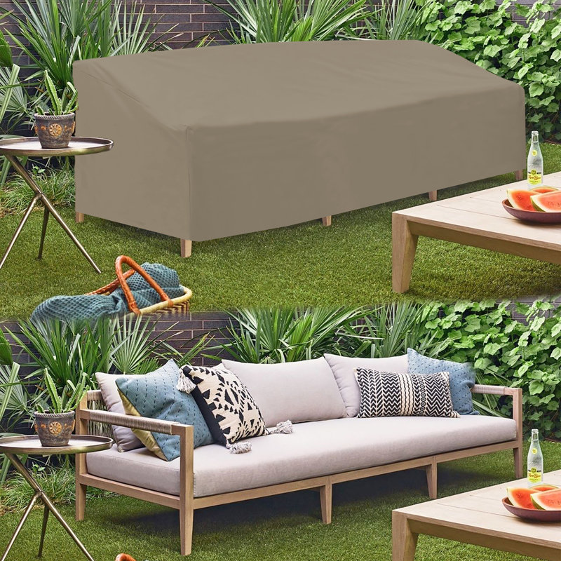 Outdoor Patio Bench Cover, Beige, 72.4cm H x 127cm W x 76.2cm D
