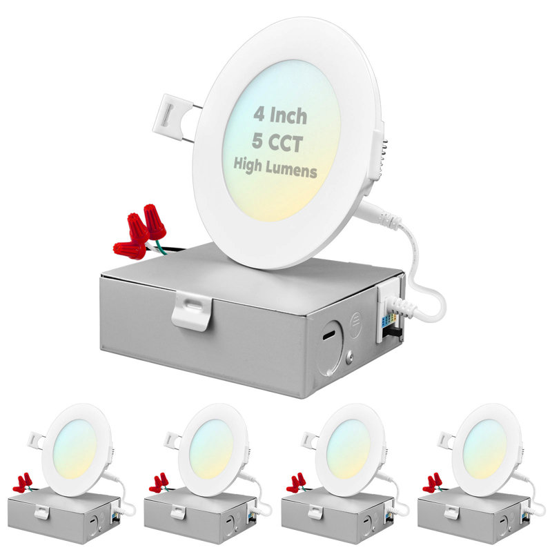 4'' Selectable Color Temperature Dimmable Air-Tight IC Rated LED Retrofit Recessed Lighting Kit