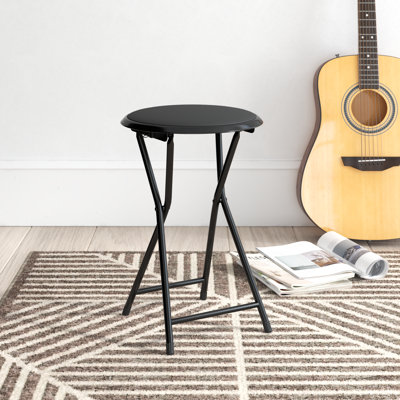 Adenike Folding Bar Stools - Heavy-Duty 18-Inch Stool - 225lb Capacity and Padded Seats by Wade Logan