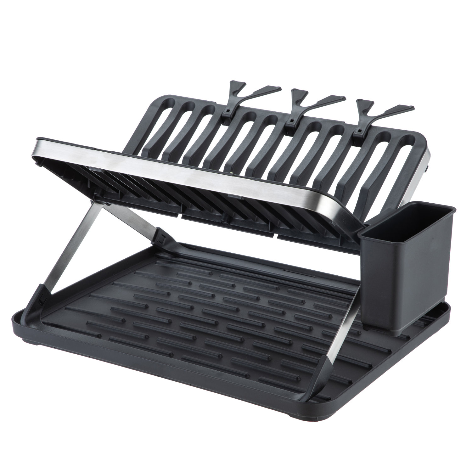 Home Zone Living X Shape Foldable Dish Drying Rack For Kitchen Counter ...