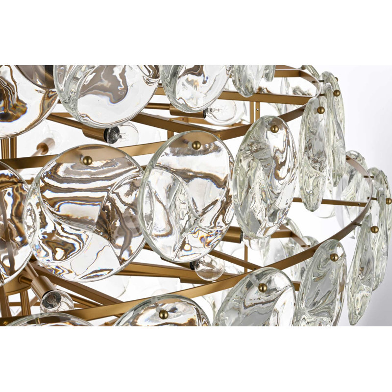 Lustre en cristal 48 pouces Ikeny, Or satiné