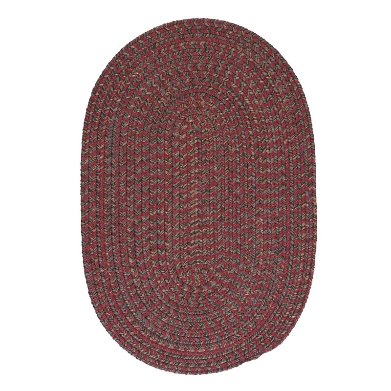Tapis de zone rouge à baies Abey, Ovale 7 pi x 9 pi