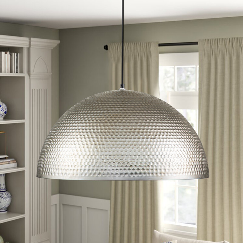 Aire 1 - Light Dome Pendant for Kitchen Island, Silver, 12" H x 23.6" W x 23.6" D