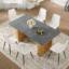 Ensemble de table et de chaises. Ensemble de salle à manger moderne en panneau de fibres à densité moyenne de 67 po x 35,4 po avec 6 chaises en cuir artificiel blanc et coussins arrondis. Convient aux restaurants, cuisines, salles à manger, etc.