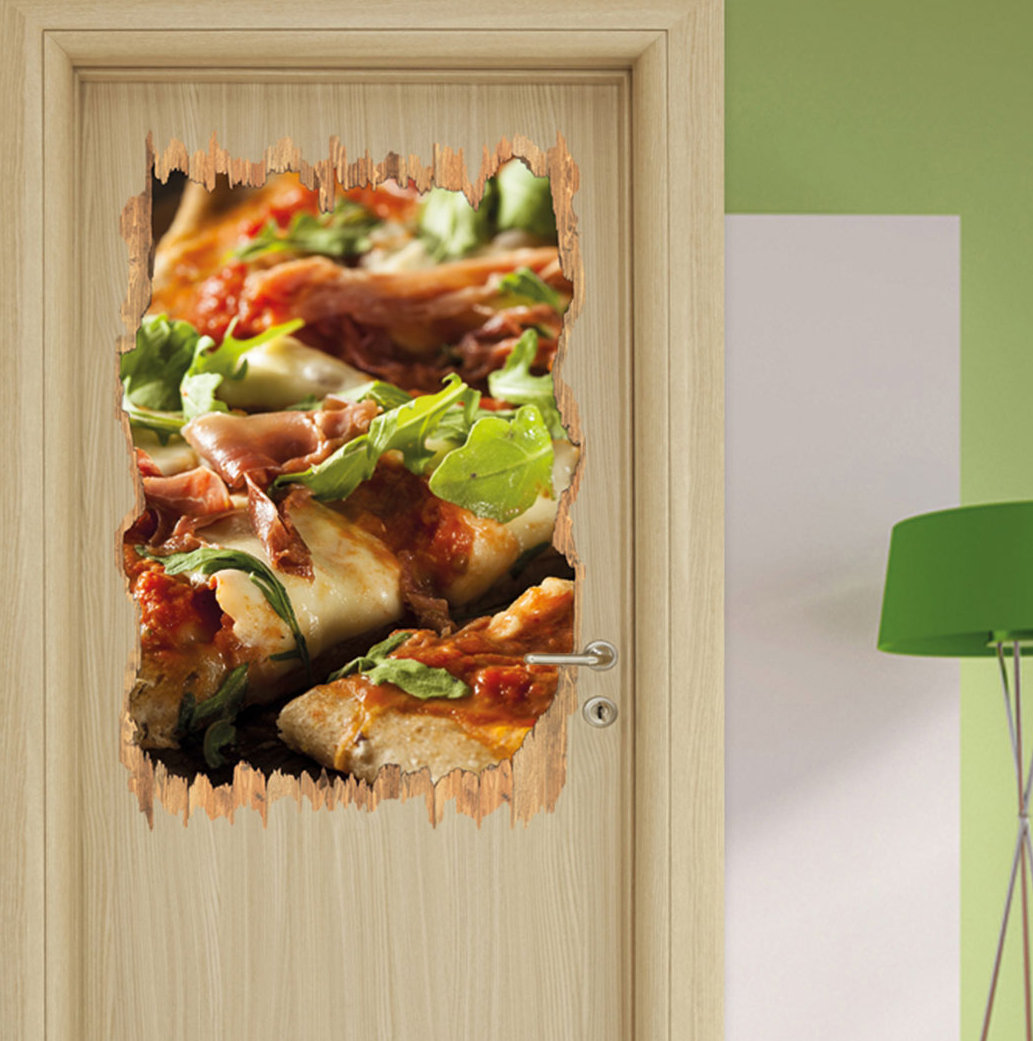 East Urban Home Wandtattoo Pizza Steinofenpizza Käse Salami Tomaten 