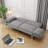 72.8" Convertible Futon Sofa Bed – Navy Blue Velvet, Adjustable Recliner Sleeper Couch, 3‑in‑1 Split Back, 5‑Position Armrests – Compact Sofa Bed for Small Spaces, Living Room, Bedroom, or Apartment-450216274