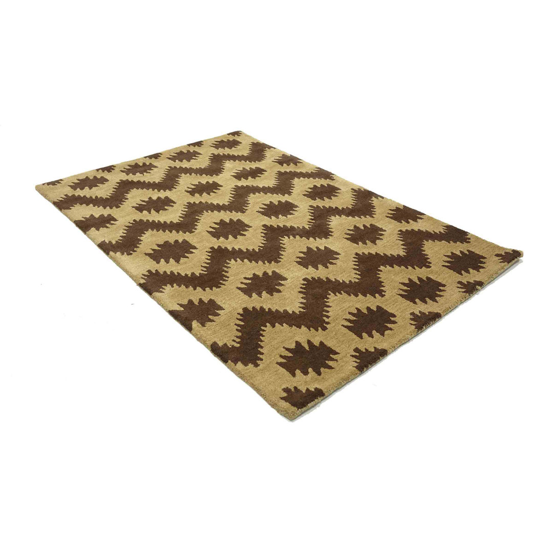 Teppich Canion aus Wolle in Braun/Beige