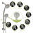 Multi Function Dual Shower Head - Shower System With 4.7" Rain Showerhead, 8-Function Hand Shower, Adjustable Slide Bar,Brushed Nickel-124897514