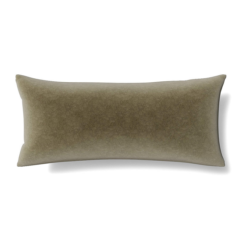 Fresco Polyester Blend Lumbar Rectangular Pillow Cover, Khaki, 16"H x 36"W