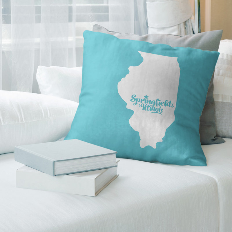 Cotton Reversible Pillow Cover, Springfield, 16" x 16", Teal