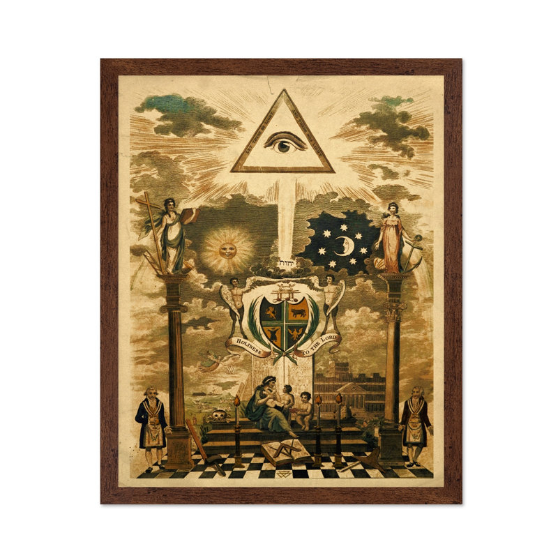 L'Œil de la franc-maçonnerie Providence, Affiche, Encadrement brun, H 11 po x l 14 po