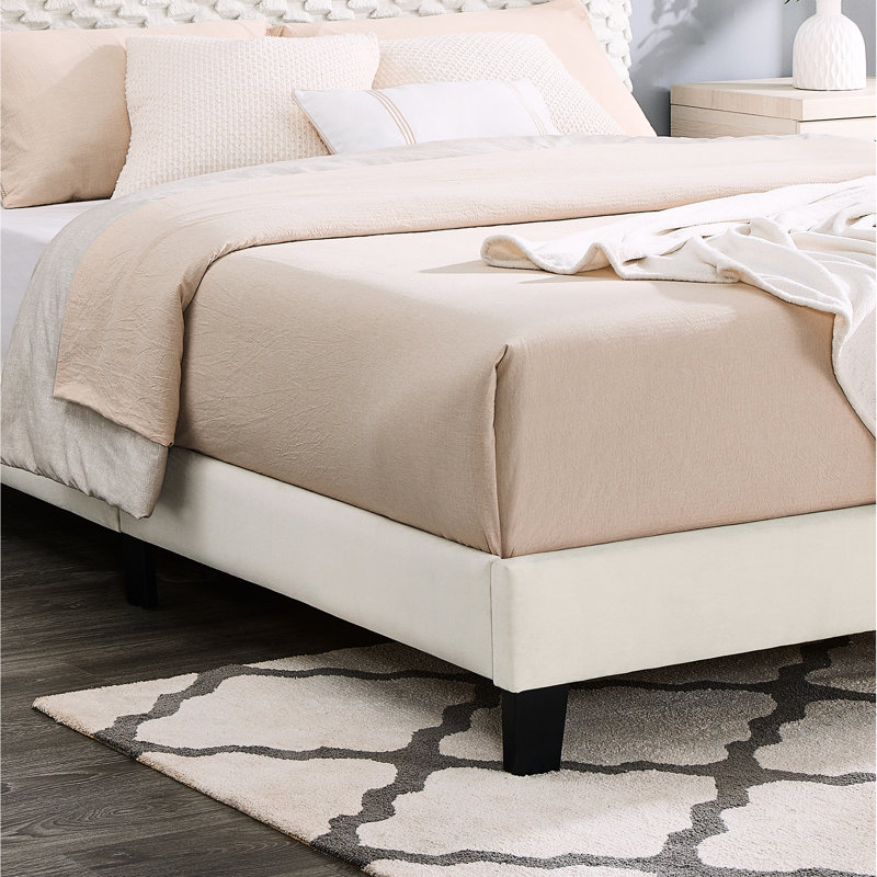 3D Upholstered Platform Bed In - Relaxing Sleep Adjustable Headboard Full Size No Box Spring Comfortable And, Full