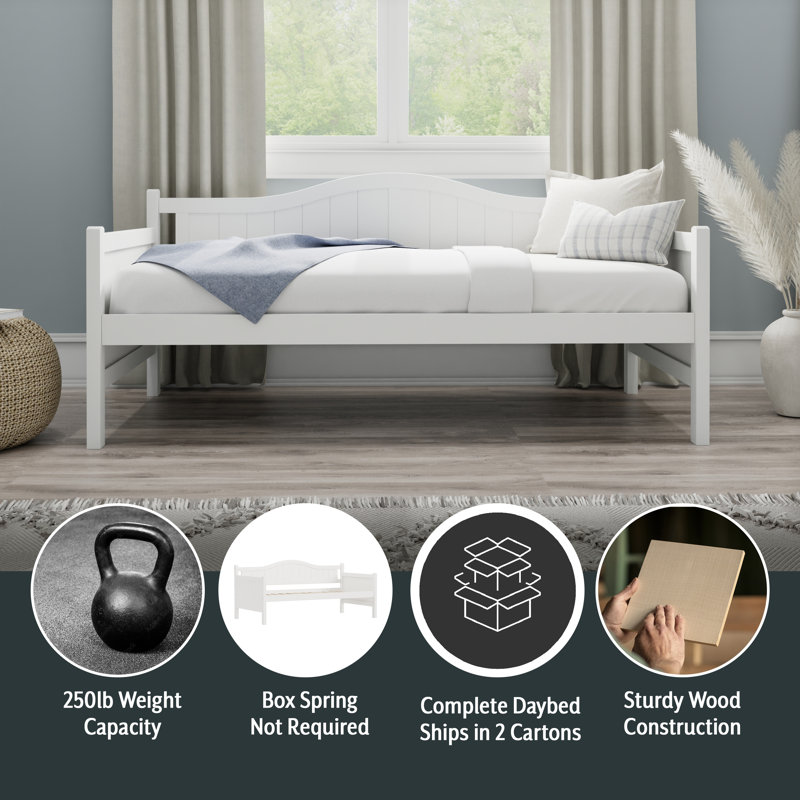 Gerardi Wood Twin Daybed, Off White