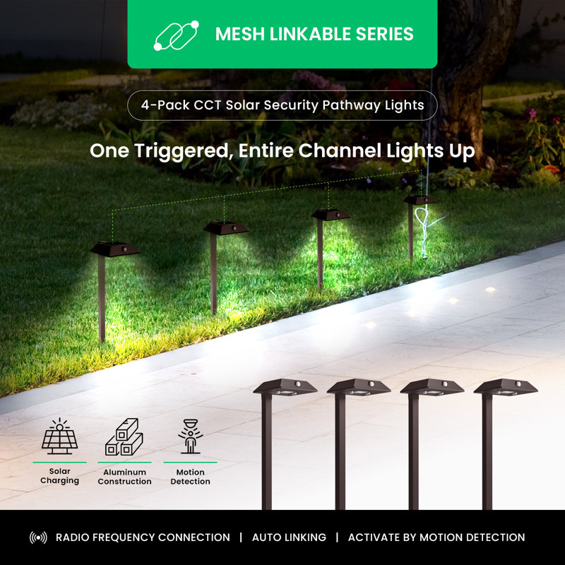 Solar Powered Integrated LED Pathway Light, Bronze