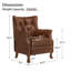 Fauteuil d'appoint Redi 29,5 po (75 cm) de largeur en cuir véritable avec dossier capitonné, idéal pour le salon, la chambre ou le bureau.-129161159