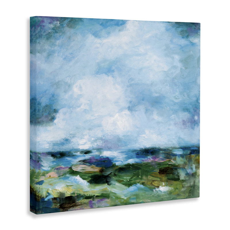 Got The Blues Abstract Canvas, design by Wani Pasion, 17" H x 17" W