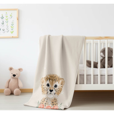 Lil Leopard Sage Velveteen Fleece Blanket