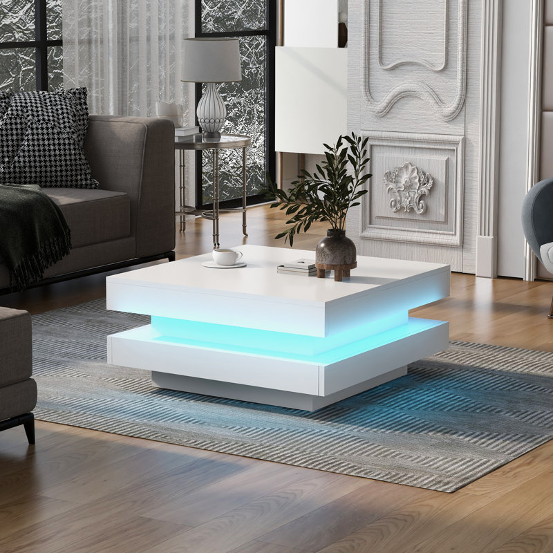 Table basse à 2 niveaux Roomfitter, Blanc