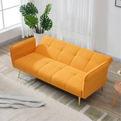 70-Inch Sofabed, Convertible Futon Sofabed With Adjustable Arms And Backrest, Modern Love Sofa For Living Room And Bedroom. by LUTINMUE