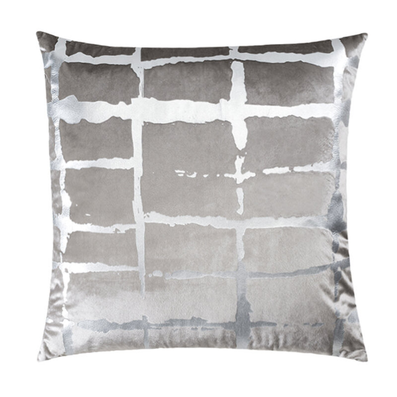 Oslo Square Velvet Pillow Cover & Insert, Gray