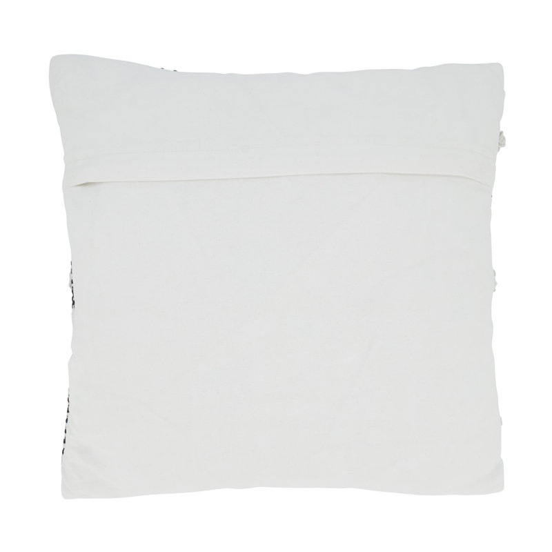 Chevron Textured Cotton Euro Throw Pillow Cover in Black and White