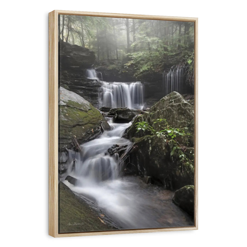 Rickett's Waterfall, Floating Frame Natural Wood, 17" x 25"