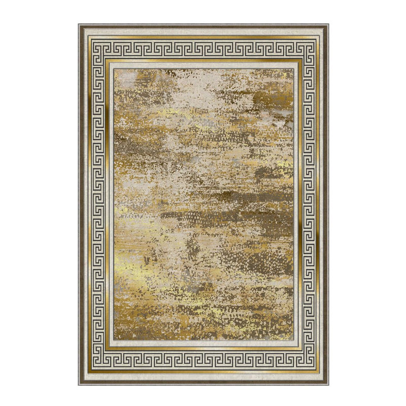 High-Quality Woven Carpet, 5.2 x 7.5 Feet, 100% Polyester, 740 g/m² | Non-Slip Felt Dot Underside, 0.16 in Pile Height | Machine Washable (30°C), Easy to Clean | Stylish Digital Print, Perfect for Living Room & Bedroom