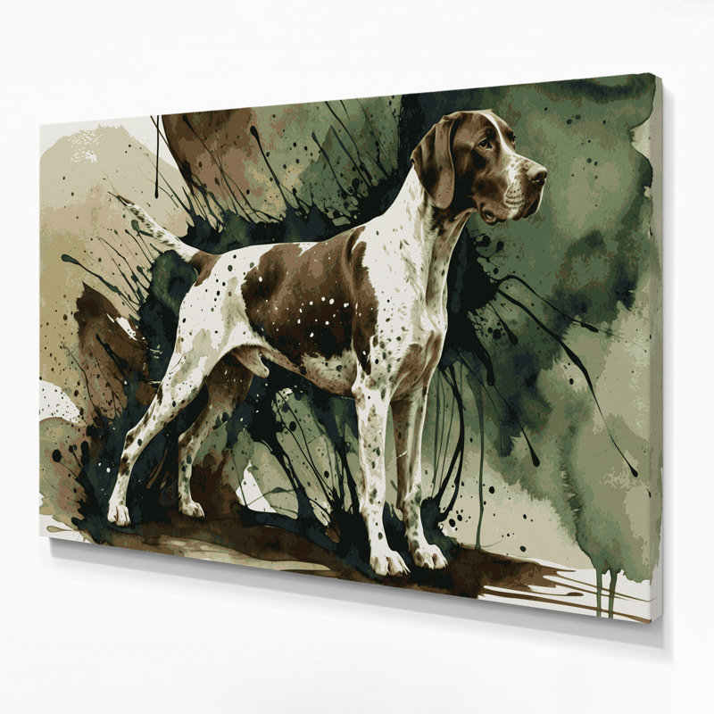 Art mural sur toile beige Dogs German Shorthaired, H 11 po x l 14 po