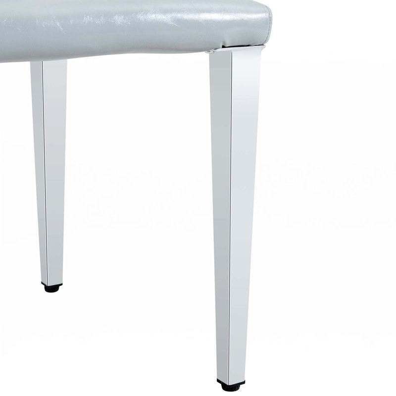 Chaises de salle à manger en lin, 4, Argent argent, Gris clair