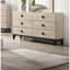 Meuble de chambre à coucher de style moderne avec commode 1 pièce seulement avec poignées à 6 tiroirs et plateau en faux marbre-1580315032