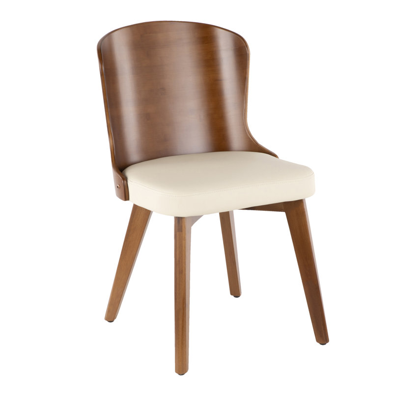 Kristofer 18 " H Faux Leather Upholstered Side Chair, Cream Faux Leather