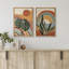 Abstrait paysage arc-en-ciel feuille tropicale collage art moderne décoration murale botanique chambre à coucher 2 pièces-98109625-98109624