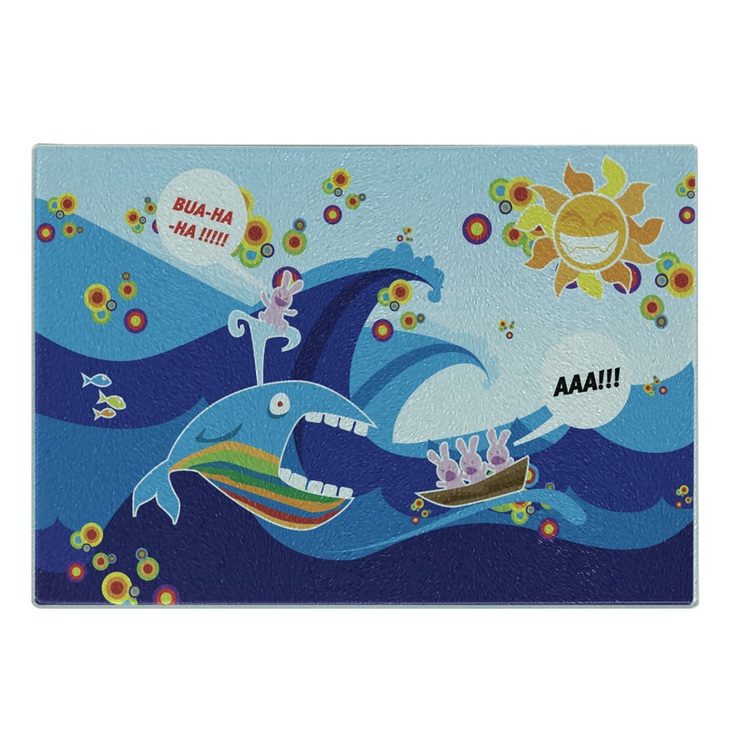 Multicolore planche à découper en verre trempé Ambesonne